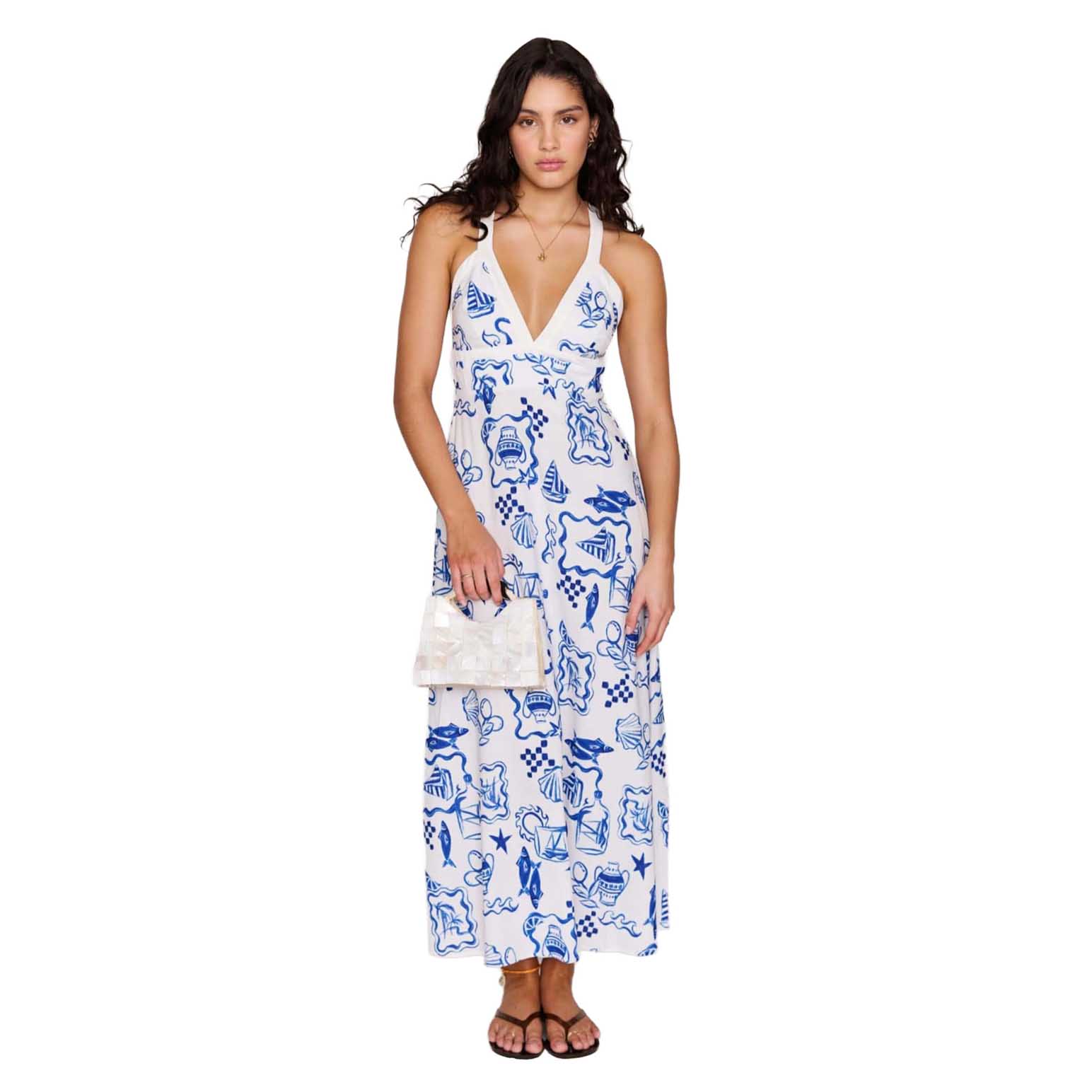 MINKPINK Baci Cross Back Midi Dress